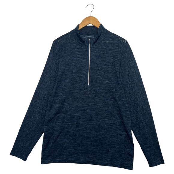 Lululemon Pullover Mens XL Blue Metal Vent Tech 1/2 Zip Seamless Athletic Preppy - Picture 1 of 14